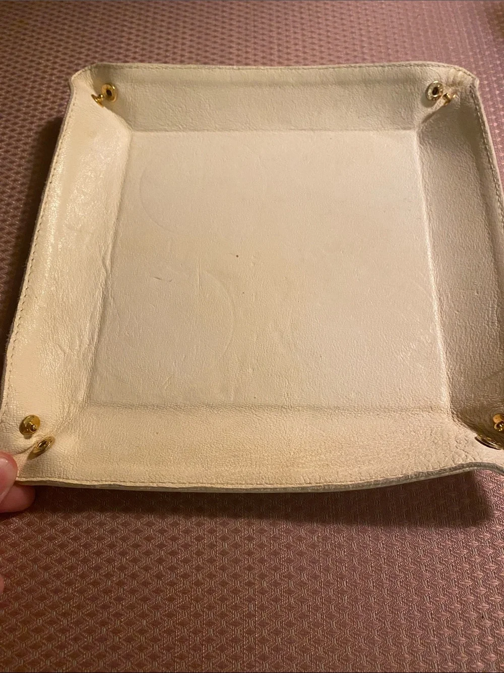 Clare V. Beige Leather Tray